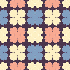 Seamless pattern with bright geometric shapes.