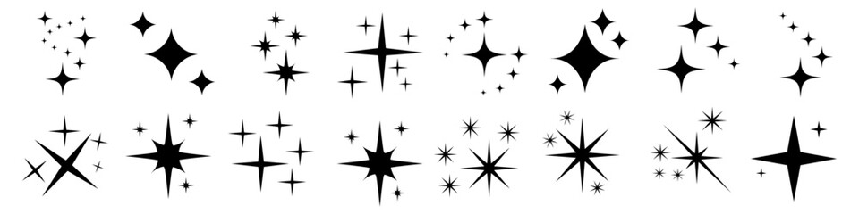 Sparkles icon Vector set. Star element illustration sign collection.