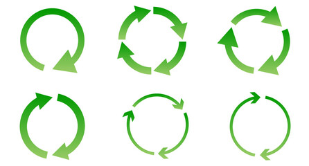 set of recycling icons. recycle logo symbol.Set recycle signs. vector illustration