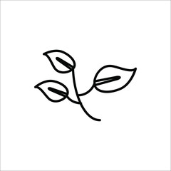 leaf icon vector, in trendy flat style isolated on white background.