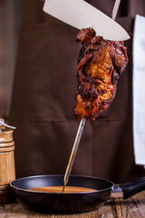 Beef meat on a skewer
