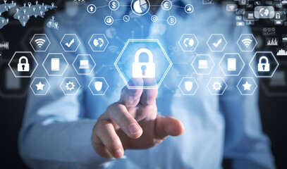 Concept Internet security. Network. Technology. Data security