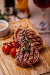 Grilled pork steak