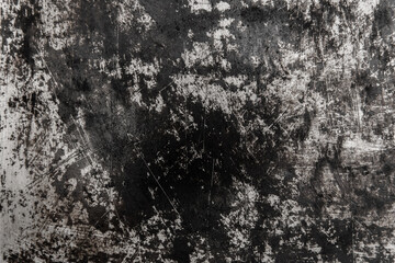 Black and white old grunge scratched metal surface steel background damaged outdated texture obsolete shabby