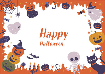 ハロウィン　カボチャとお化けの背景