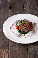 Grilled pork steak