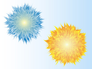 Obraz premium Hairy snowflake sunflower dandelion flowers . Floral botanical decoration illustration.