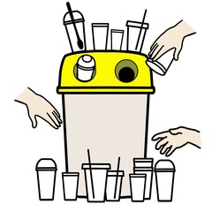 迷惑なゴミ捨て プラスチックカップ 割れ窓理論 ゴミ箱