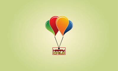 balloon colorfull concept design child logo
