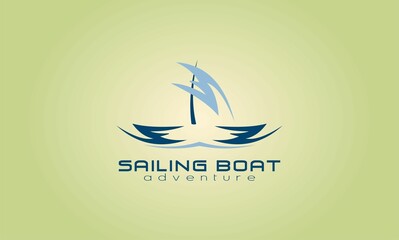 sailing boat abstract concept design adventure logo