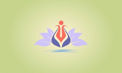 lotus yoga concept design gymnastics logo