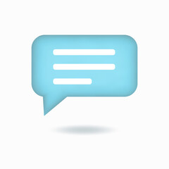 3d chat bubble icon vector illustration. stylze dialogue symbol Background isolated