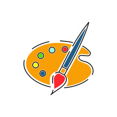 Palette icon, Picture icon, vector illustration