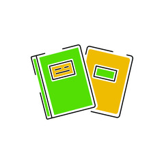 Book, notebook. Modern line, color style icon for web, apps and design