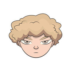 Vector graphic illustrator of a man's face on a white background