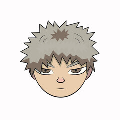 Vector graphic illustrator of a man's face on a white background