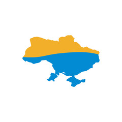 Ukrainian flag Map of Ukraine illustration
