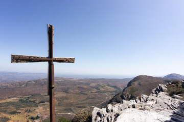 cross on the top of mountain