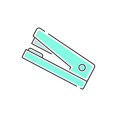 Illustration material of blue stapler. Vector icon