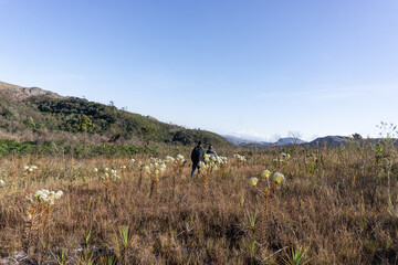 walking in the mountains