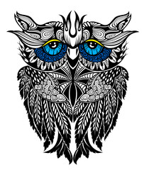 Owl logo, owl line art. Creative Owl Icon Vector Logo Tattoo Template