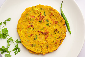 cheela, Chilla or Chila is a Rajasthani breakfast dish generally made with gram flour or besan