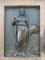 Bronze high relief image on the Monument to Duke Richelieu in Odessa, Ukraine