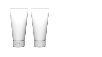 Tube Cosmetic cream lotion packaging with blank space 3D illustration rendering object for mockup