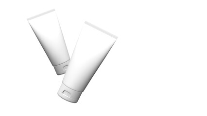 Tube Cosmetic cream lotion packaging with blank space 3D illustration rendering object for mockup