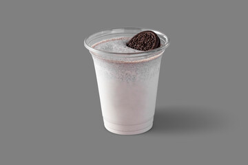 Milk shake with cocoa and chocolate cookies