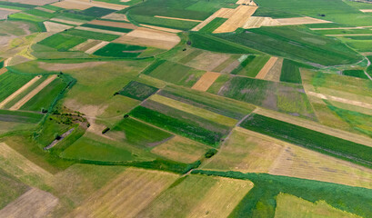 Many cultivated lands seen from above