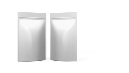 Chips snack Standing pouch with blank space 3D illustration rendering object for mockup