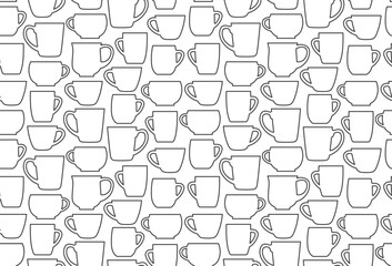 Fototapeta premium seamless pattern of different coffee, tea cups, great for wrapping, textile, wallpaper, greeting card- vector illustration