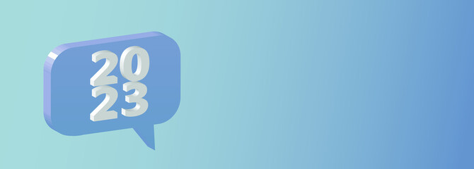 empty 3d speech bubbles on blue background, copy space