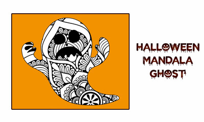 Halloween Mandala Ghost Coloring Page