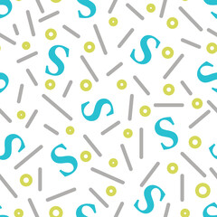Letter S Alphabet Vector Seamless Pattern