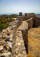 Ruind Castle of Asklipio on Rhodes island, Dodecanese islands, Greece, Europa