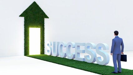 Leading , Just Go, Goal, Success Motivational Background ( 3D Rendering or 3d Illustrations )