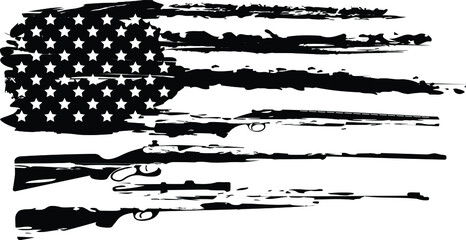 Vector Of The Gun USA Flag