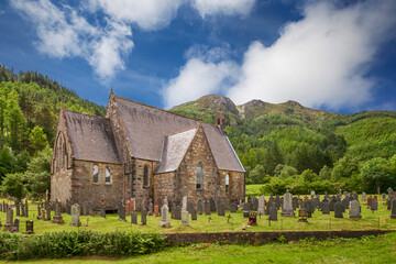 Fototapeta na wymiar St Johns Church in Ballachulish, Scotland, UK