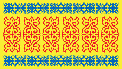 Ethnic patterns. Traditions of nomads, Kazakh steppes, Asian Mongolian Caucasus
