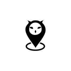 owl pin logo template. wild bird sign and symbol.