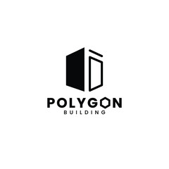 polygon building logo. logo for companies engaged in construction, interior and exterior