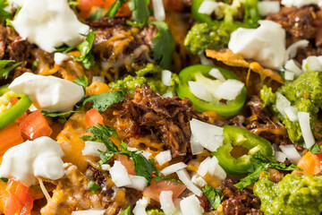 Homemade Mexican Shredded Beef Nachos