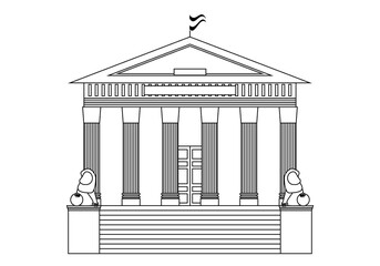Icono del Congreso de los diputados de España en trazo negro sobre fondo blanco