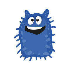 Colorful bacteria and viruses with different emotions. Funny cartoon microbe.
