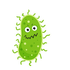 Colorful bacteria and viruses with different emotions. Funny cartoon microbe.
