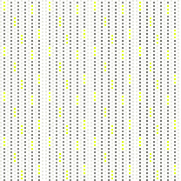 Gray and yellow squares on a white background, vertical stripes, seamless pattern