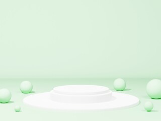 3d rendering podium abstract background with circle art