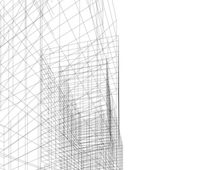 sketch of modern building